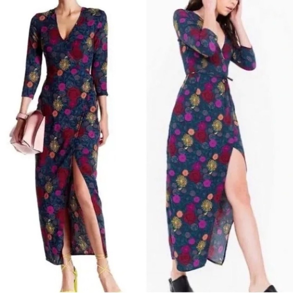 American Apparel Dark Academia Florals Juilliard Wrap Dress